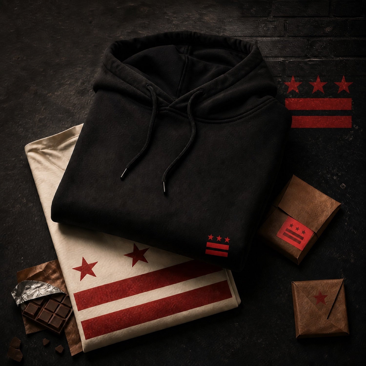 Chocolate City streetwear collection with DC flag details